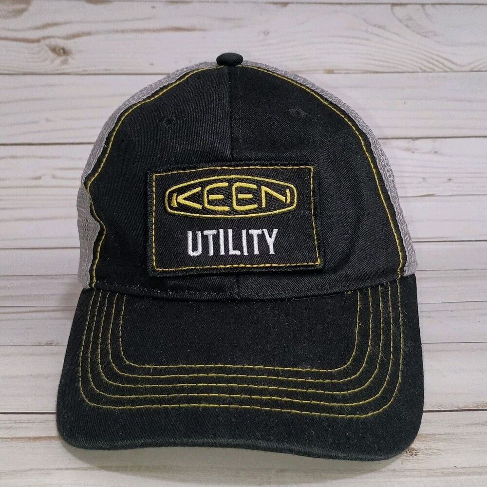 Keen Utility Hat Cap Black Gray Adjustable Snapback Trucker Workwear Patch Mens